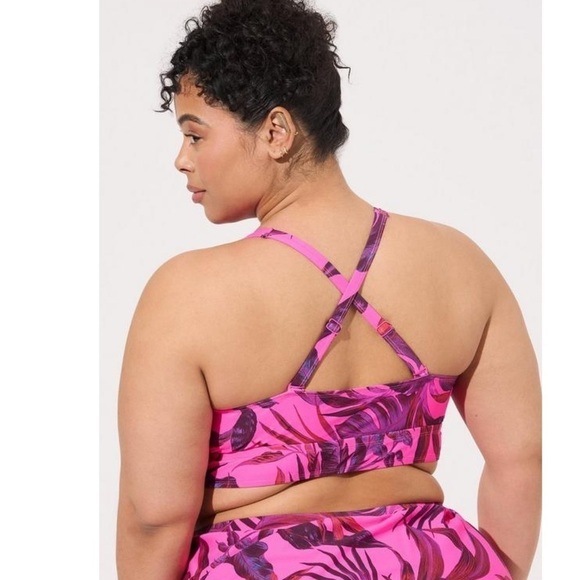 TORRID 4 swimsuit 2 piece pink tropical - Picture 5 of 13
